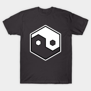 Hexagon Yin & Yang (White + Shirt Color) T-Shirt